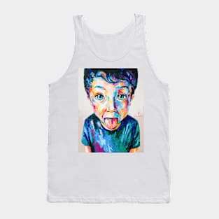 Picture of a boy sticks out his tongue. Tank Top